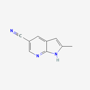 molecular formula C9H7N3 B13036102 2-methyl-1H-pyrrolo[2,3-b]pyridine-5-carbonitrile 