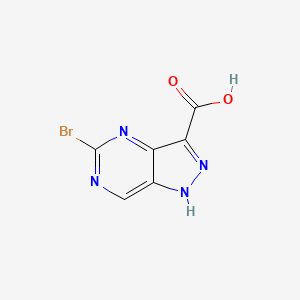 molecular formula C6H3BrN4O2 B13036156 5-Bromo-1H-pyrazolo[4,3-D]pyrimidine-3-carboxylic acid 