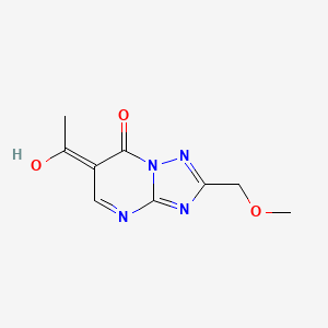 molecular formula C9H10N4O3 B13036158 (6E)-6-(1-hydroxyethylidene)-2-(methoxymethyl)-[1,2,4]triazolo[1,5-a]pyrimidin-7-one 