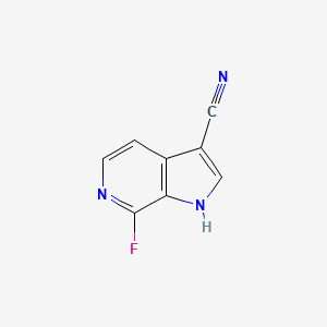 molecular formula C8H4FN3 B13036163 7-fluoro-1H-pyrrolo[2,3-c]pyridine-3-carbonitrile 