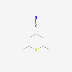 molecular formula C8H13NS B13036170 2,6-Dimethyltetrahydro-2H-thiopyran-4-carbonitrile CAS No. 2007919-68-6