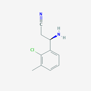 (3R)-3-amino-3-(2-chloro-3-methylphenyl)propanenitrile