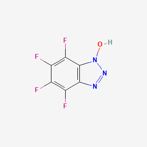 molecular formula C6HF4N3O B13036217 4,5,6,7-Tetrafluoro-1H-benzo[d][1,2,3]triazol-1-ol 