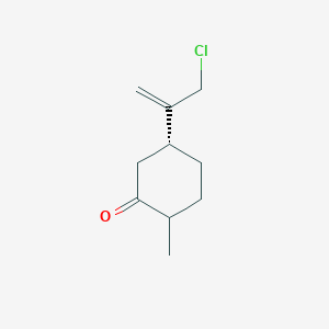 molecular formula C10H15ClO B13036298 (5R)-5-(3-Chloroprop-1-en-2-yl)-2-methylcyclohexanone 