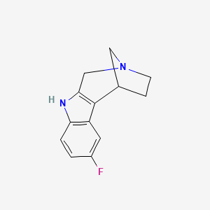 molecular formula C13H13FN2 B13036318 7-Fluoro-3,4,5,10-tetrahydro-1H-2,5-methanoazepino[3,4-B]indole 