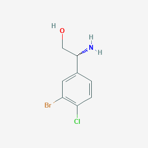 molecular formula C8H9BrClNO B13036361 (R)-2-Amino-2-(3-bromo-4-chlorophenyl)ethan-1-OL 