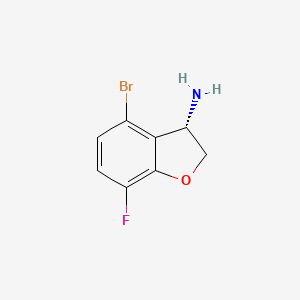 molecular formula C8H7BrFNO B13036445 (S)-4-Bromo-7-fluoro-2,3-dihydrobenzofuran-3-amine 