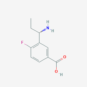 molecular formula C10H12FNO2 B13036451 (S)-3-(1-Aminopropyl)-4-fluorobenzoicacidhcl 