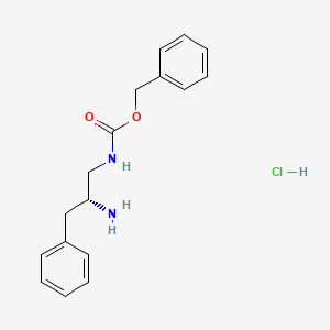 molecular formula C17H21ClN2O2 B13036457 N-Cbz-(R)-2-amino-3-phenylpropylamine HCl 