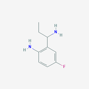 molecular formula C9H13FN2 B13036469 2-(1-Aminopropyl)-4-fluoroaniline2hcl 