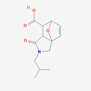 molecular formula C13H17NO4 B1303648 2-(2-甲基丙基)-1-氧代-1,2,3,6,7,7a-六氢-3a,6-环氧异吲哚-7-羧酸 CAS No. 436855-63-9