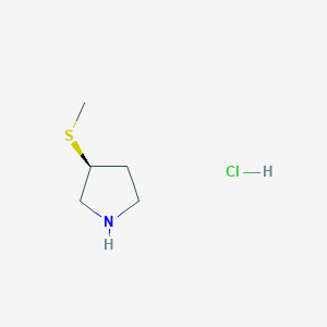 molecular formula C5H12ClNS B13036501 (3S)-3-(methylsulfanyl)pyrrolidinehydrochloride 