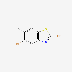 molecular formula C8H5Br2NS B13036507 2,5-Dibromo-6-methylbenzo[d]thiazole 