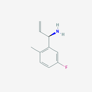 molecular formula C10H12FN B13036519 (R)-1-(5-Fluoro-2-methylphenyl)prop-2-EN-1-amine 