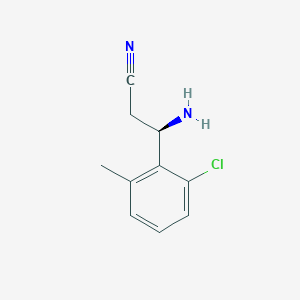 (3R)-3-Amino-3-(6-chloro-2-methylphenyl)propanenitrile