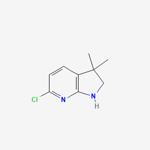 molecular formula C9H11ClN2 B13036527 6-Chloro-3,3-dimethyl-2,3-dihydro-1H-pyrrolo[2,3-b]pyridine 