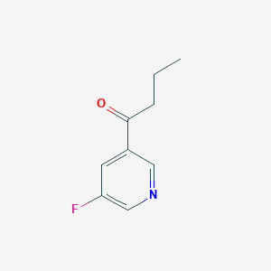 molecular formula C9H10FNO B13036528 1-(5-Fluoropyridin-3-yl)butan-1-one 