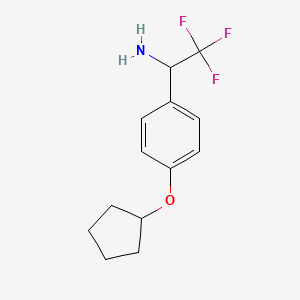 molecular formula C13H16F3NO B13036535 1-(4-Cyclopentyloxyphenyl)-2,2,2-trifluoroethylamine CAS No. 1270560-26-3