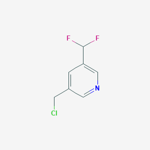 molecular formula C7H6ClF2N B13036559 3-(Chloromethyl)-5-(difluoromethyl)pyridine 