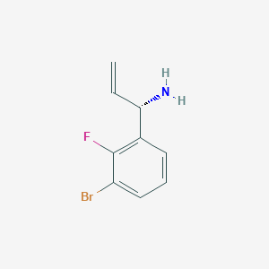 molecular formula C9H9BrFN B13036619 (1S)-1-(3-Bromo-2-fluorophenyl)prop-2-enylamine 