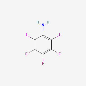 molecular formula C6H2F3I2N B13036626 3,4,5-Trifluoro-2,6-diiodo-phenylamine 