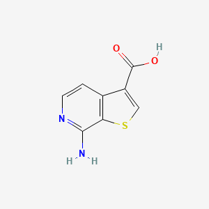 molecular formula C8H6N2O2S B13036632 7-Aminothieno[2,3-c]pyridine-3-carboxylicacid 