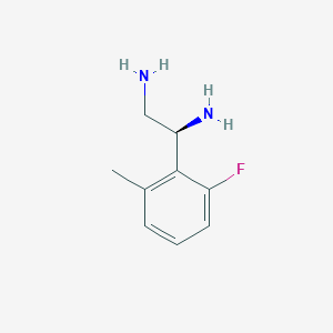 molecular formula C9H13FN2 B13036640 (1S)-1-(2-Fluoro-6-methylphenyl)ethane-1,2-diamine 