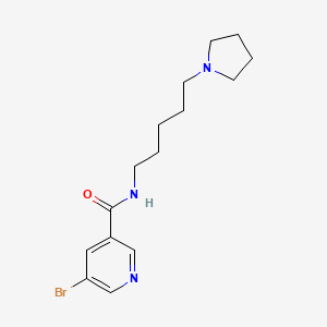 molecular formula C15H22BrN3O B13036668 5-Bromo-N-(5-(pyrrolidin-1-YL)pentyl)nicotinamide 