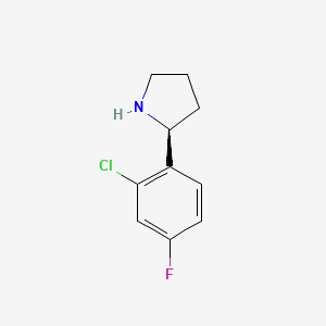 molecular formula C10H11ClFN B13036693 (S)-2-(2-Chloro-4-fluorophenyl)pyrrolidine 