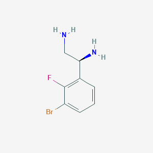 molecular formula C8H10BrFN2 B13036697 (1S)-1-(3-bromo-2-fluorophenyl)ethane-1,2-diamine 