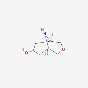 molecular formula C7H13NO2 B13036733 exo-3-Oxa-9-azabicyclo[3.3.1]nonan-7-ol 