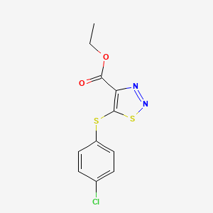 molecular formula C11H9ClN2O2S2 B1303675 5-[(4-氯苯基)硫代]-1,2,3-噻二唑-4-甲酸乙酯 CAS No. 338760-67-1