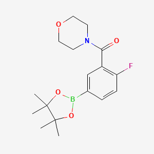 molecular formula C17H23BFNO4 B13036752 4-{[2-Fluoro-5-(tetramethyl-1,3,2-dioxaborolan-2-yl)phenyl]carbonyl}morpholine 