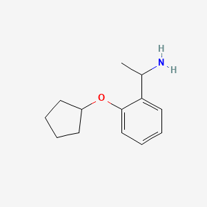 molecular formula C13H19NO B13036757 1-(2-Cyclopentyloxyphenyl)ethylamine 