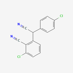 B1303677 2-Chloro-6-[(4-chlorophenyl)(cyano)methyl]-benzenecarbonitrile CAS No. 338953-31-4
