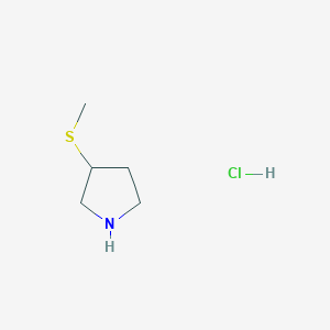 molecular formula C5H12ClNS B13036772 3-(Methylsulfanyl)pyrrolidine hydrochloride 