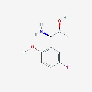 molecular formula C10H14FNO2 B13036790 (1R,2S)-1-Amino-1-(5-fluoro-2-methoxyphenyl)propan-2-OL 