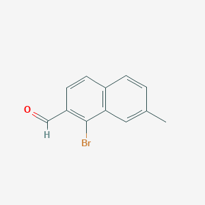 molecular formula C12H9BrO B13036805 1-Bromo-7-methyl-2-naphthaldehyde 