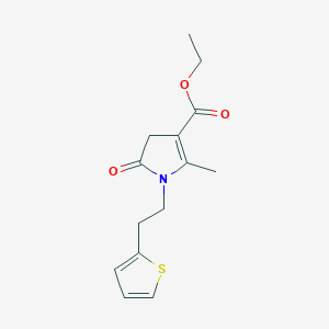 B1303686 Ethyl 2-methyl-5-oxo-1-[2-(2-thienyl)ethyl]-4,5-dihydro-1H-pyrrole-3-carboxylate CAS No. 885949-74-6