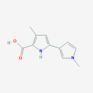 molecular formula C11H12N2O2 B13036870 1',4-Dimethyl-1H,1'H-[2,3'-bipyrrole]-5-carboxylic acid 