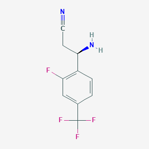 (3R)-3-Amino-3-[2-fluoro-4-(trifluoromethyl)phenyl]propanenitrile