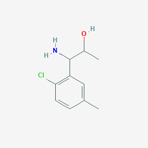 molecular formula C10H14ClNO B13036936 1-Amino-1-(2-chloro-5-methylphenyl)propan-2-OL 