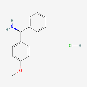 molecular formula C14H16ClNO B13036947 (S)-(4-Methoxyphenyl)(phenyl)methanamine HCl 