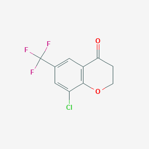 molecular formula C10H6ClF3O2 B13036969 8-Chloro-6-(trifluoromethyl)chroman-4-one 