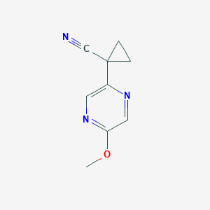 molecular formula C9H9N3O B13036986 1-(5-Methoxypyrazin-2-YL)cyclopropane-1-carbonitrile 