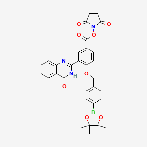 2,5-Dioxopyrrolidin-1-yl 3-(4-oxo-3,4-dihydroquinazolin-2-yl)-4-((4-(4,4,5,5-tetramethyl-1,3,2-dioxaborolan-2-yl)benzyl)oxy)benzoate