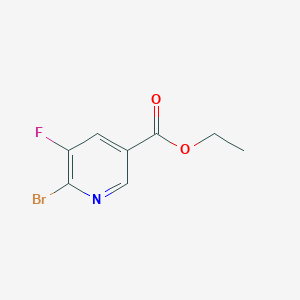 molecular formula C8H7BrFNO2 B13037021 Ethyl6-bromo-5-fluoronicotinate 