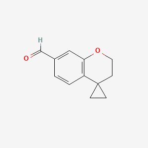 molecular formula C12H12O2 B13037097 Spiro[chromane-4,1'-cyclopropane]-7-carbaldehyde 