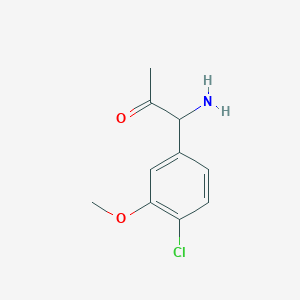 molecular formula C10H12ClNO2 B13037106 1-Amino-1-(4-chloro-3-methoxyphenyl)acetone 