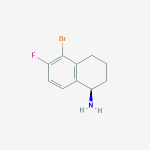 molecular formula C10H11BrFN B13037129 (R)-5-Bromo-6-fluoro-1,2,3,4-tetrahydronaphthalen-1-amine 